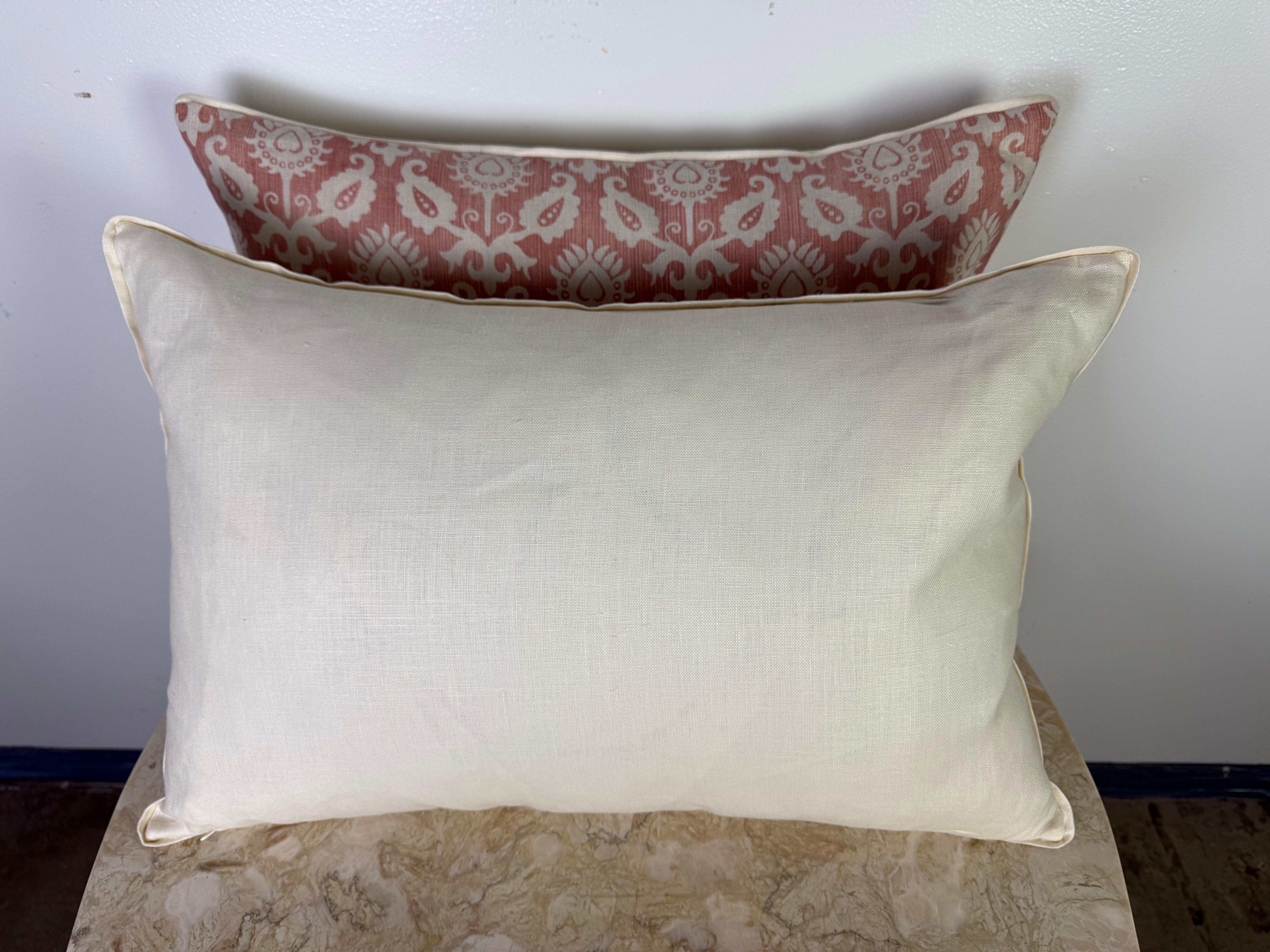 Américain Paire de coussins en lin personnalisés avec impression d'artichauts en vente
