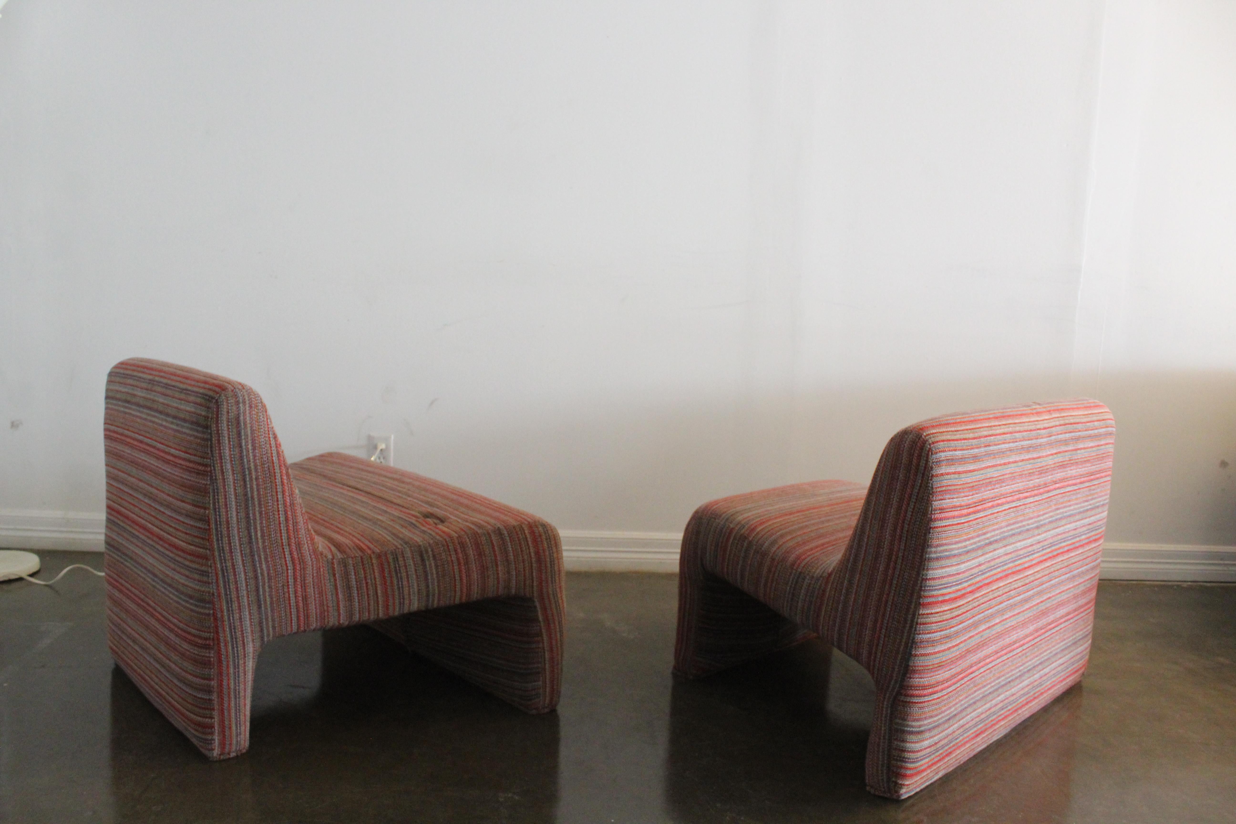 Unknown Pair of Vintage Custom lounge Chairs For Sale