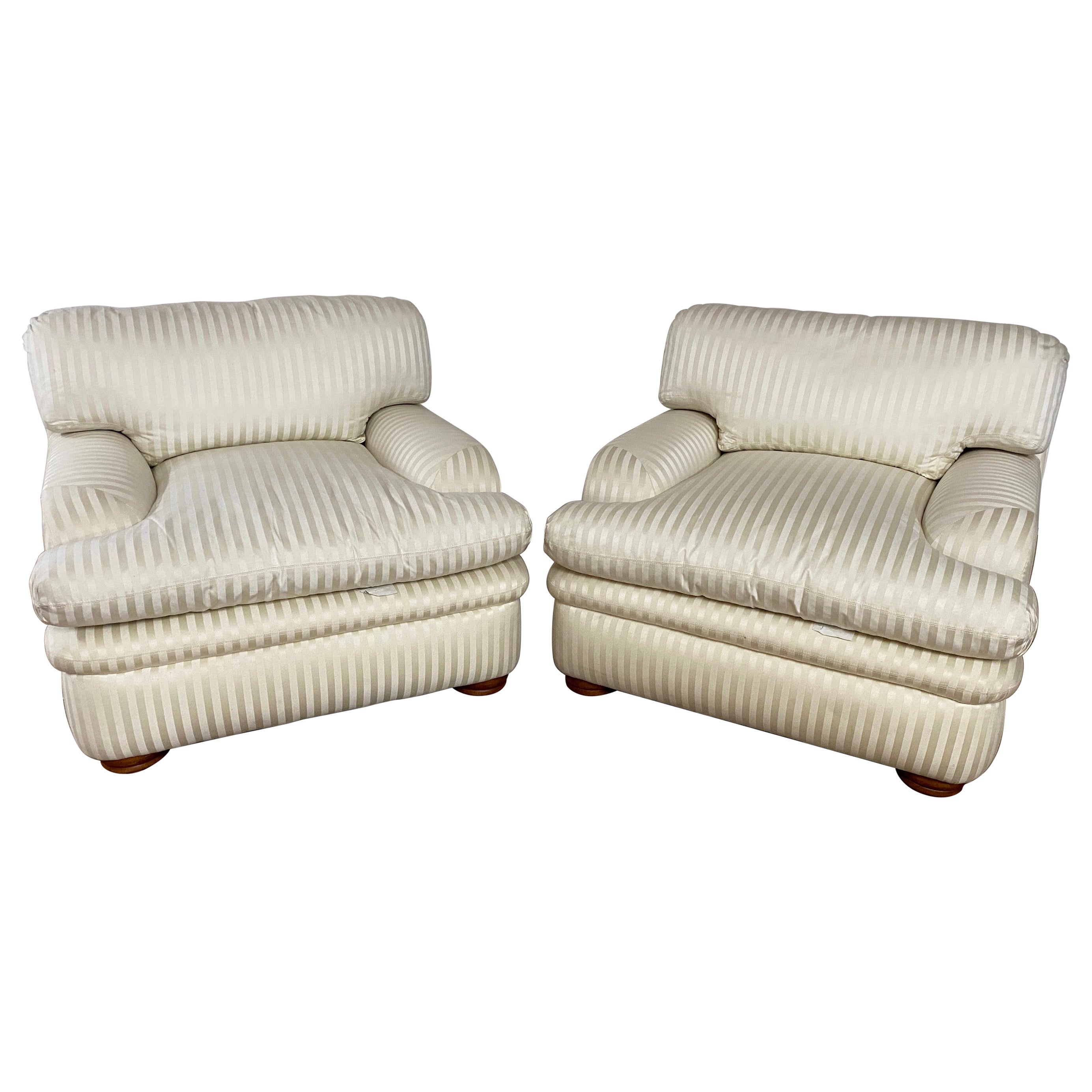 Pair of Custom Lounging Club Chairs