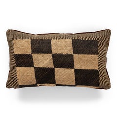 Paire de coussins lombaires personnalisés en tissu Kuba africain vintage