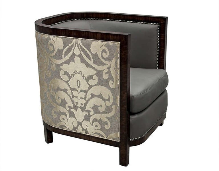 Pair of CustomMade Art Deco Zebrano Wood Parlor Living Room Chairs For