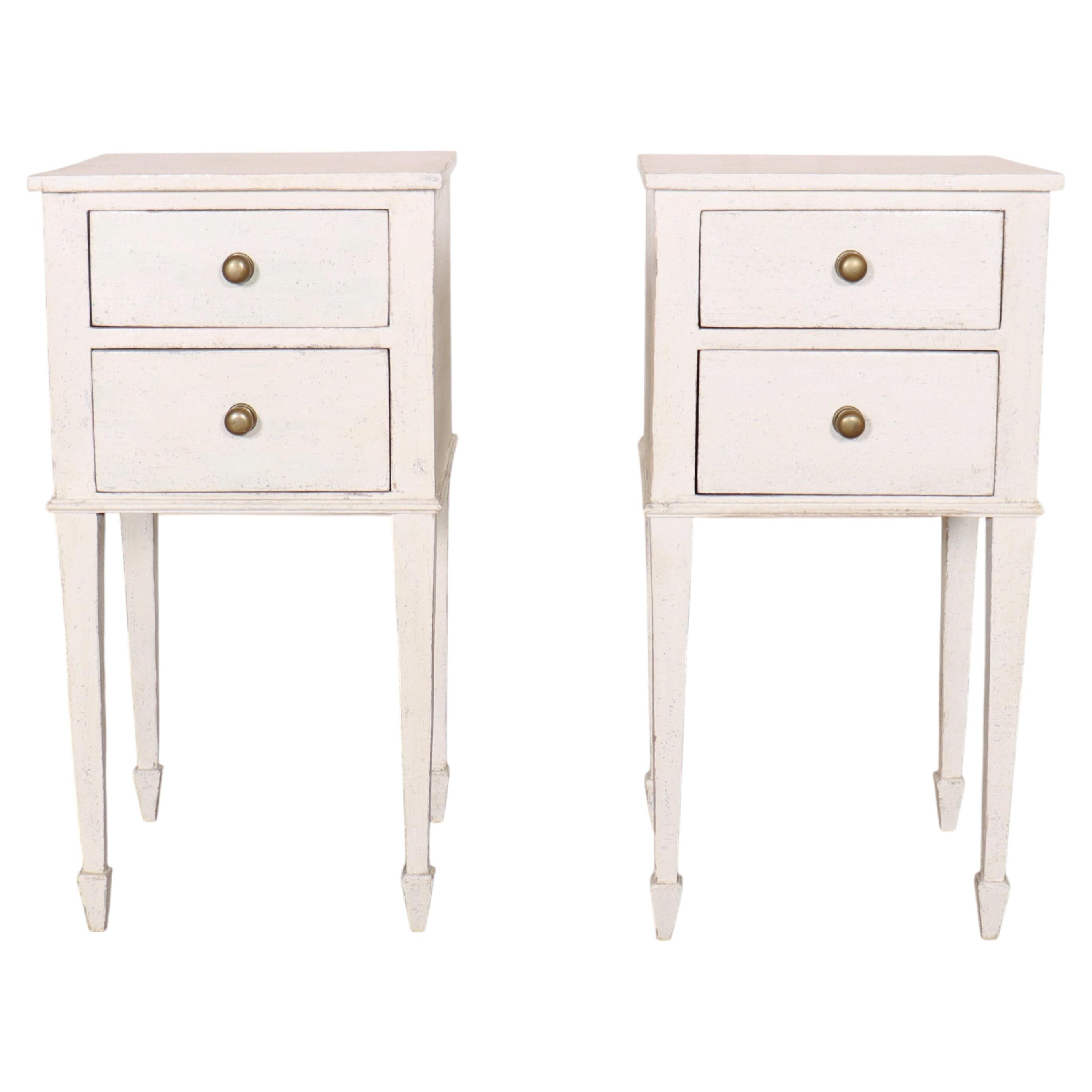 Pair of Custom Made Bedside Tables For Sale