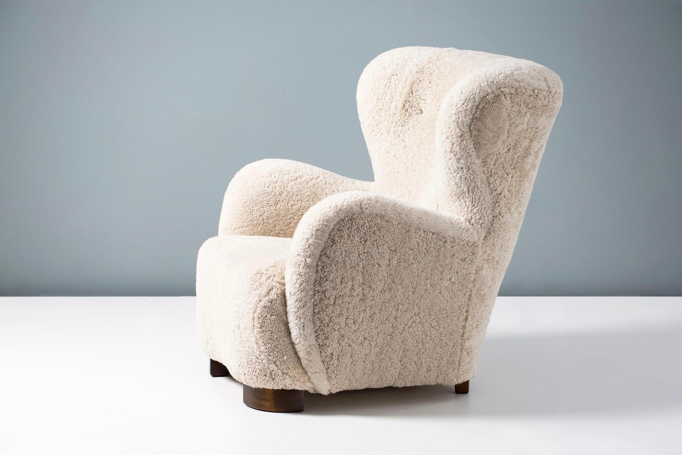 Pair of Custom Made Cabinetmaker Armchairs in COM Finish In New Condition For Sale In London, England