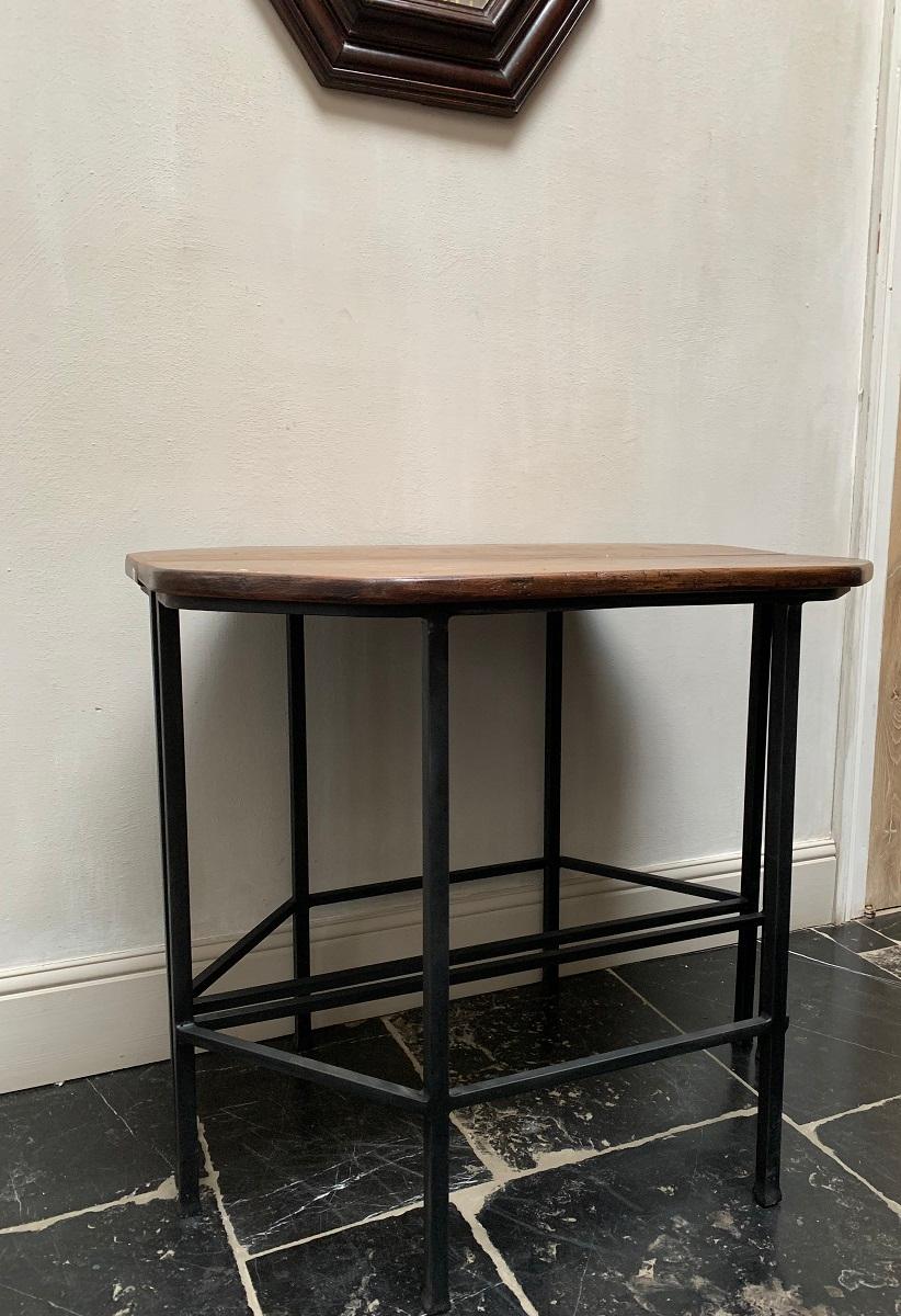 Pair of Custom Made Consoles Iron and Walnut Centretable 7