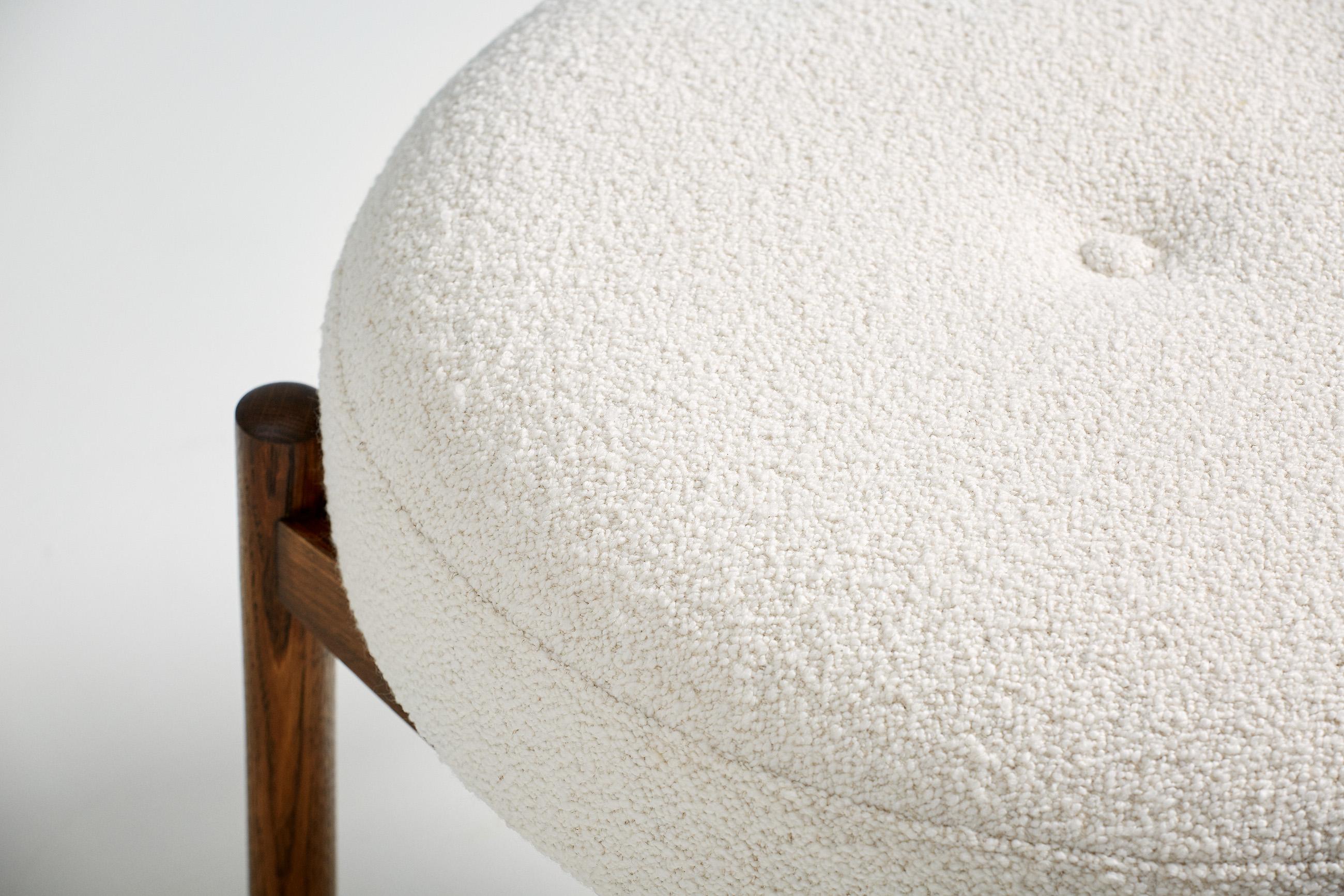 boucle round stool