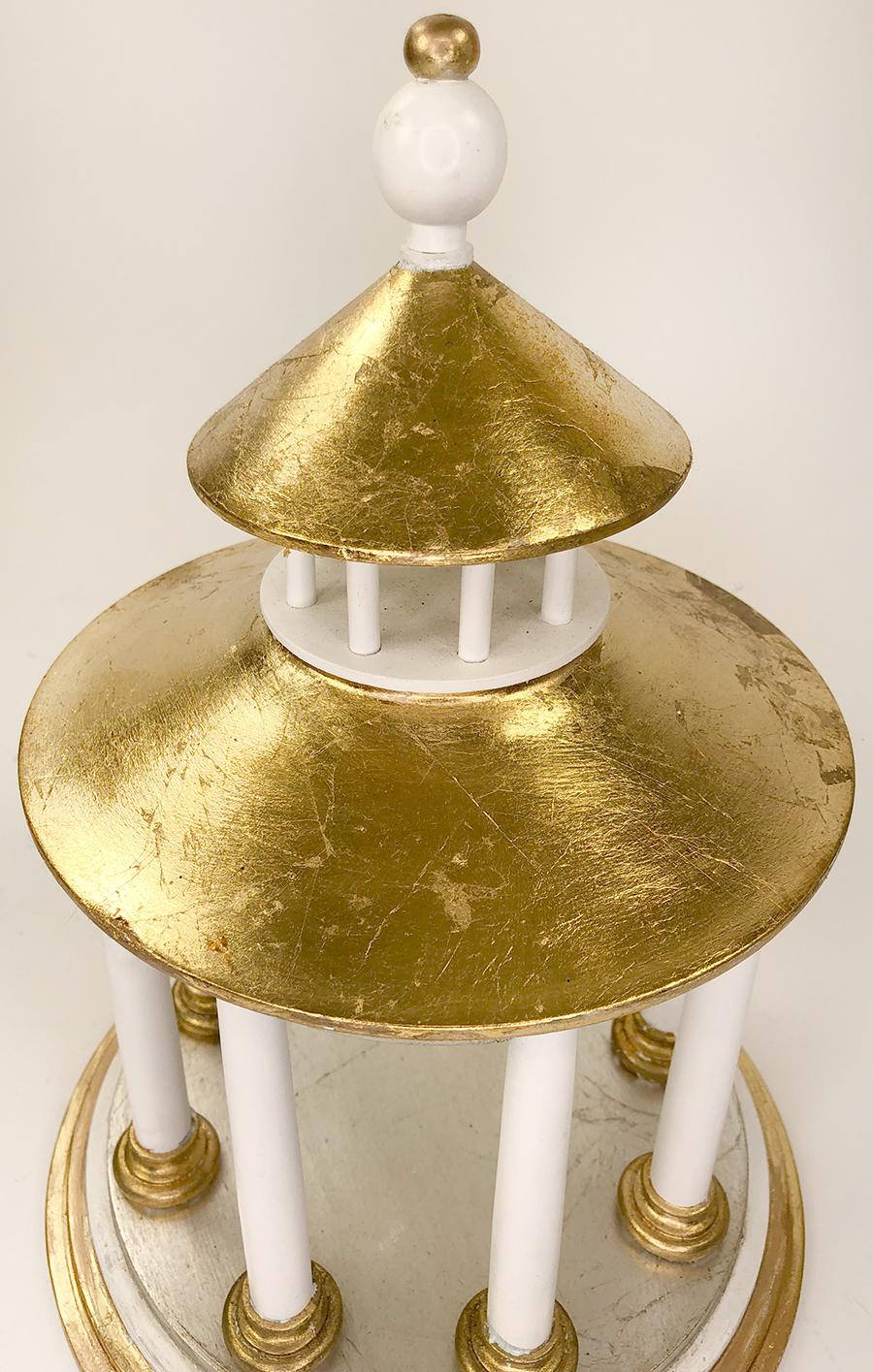 Pair of custom made Hand-Gilt Classical Pagoda Models For Sale 3