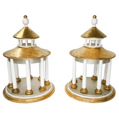 Vintage Pair of custom made Hand-Gilt Classical Pagoda Models