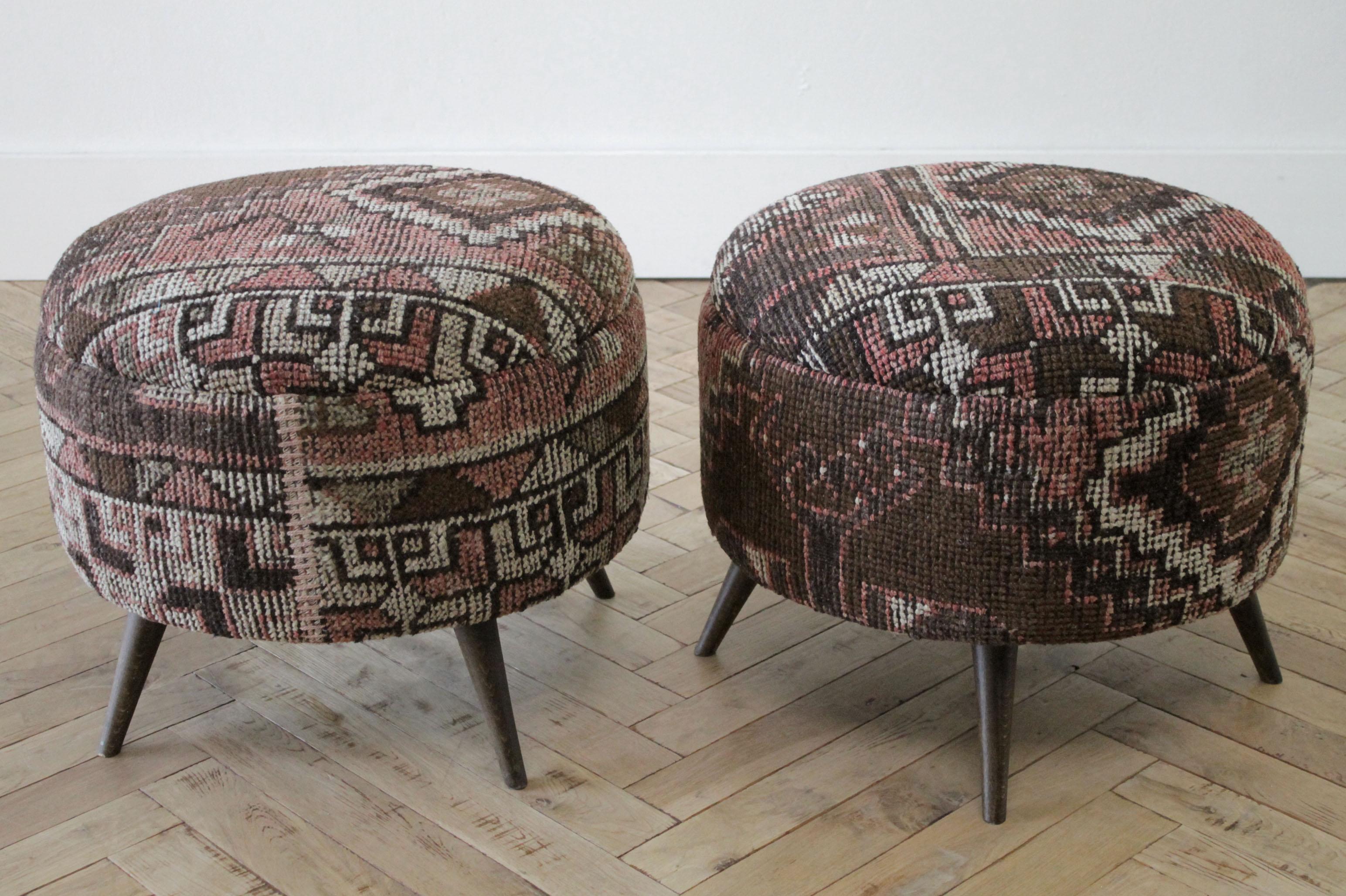 kilim round ottoman