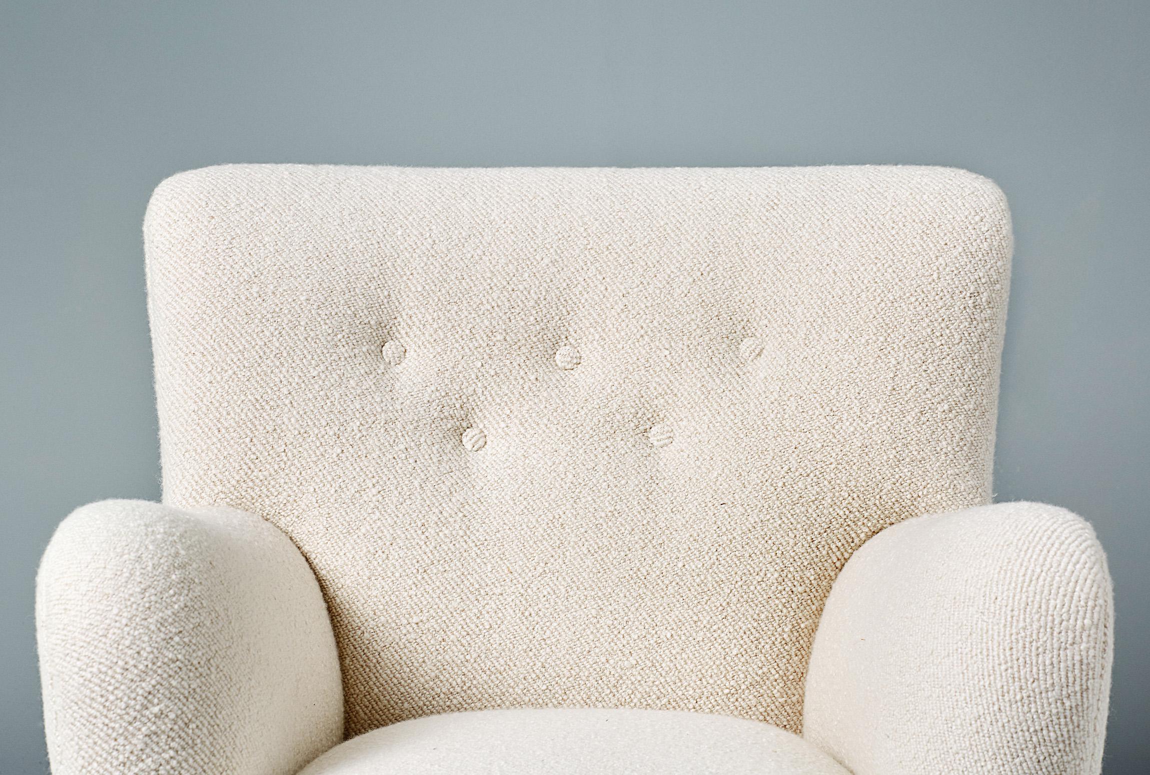 Laine Paire de chaises longues modèle 54 fabriquées sur mesure en vente