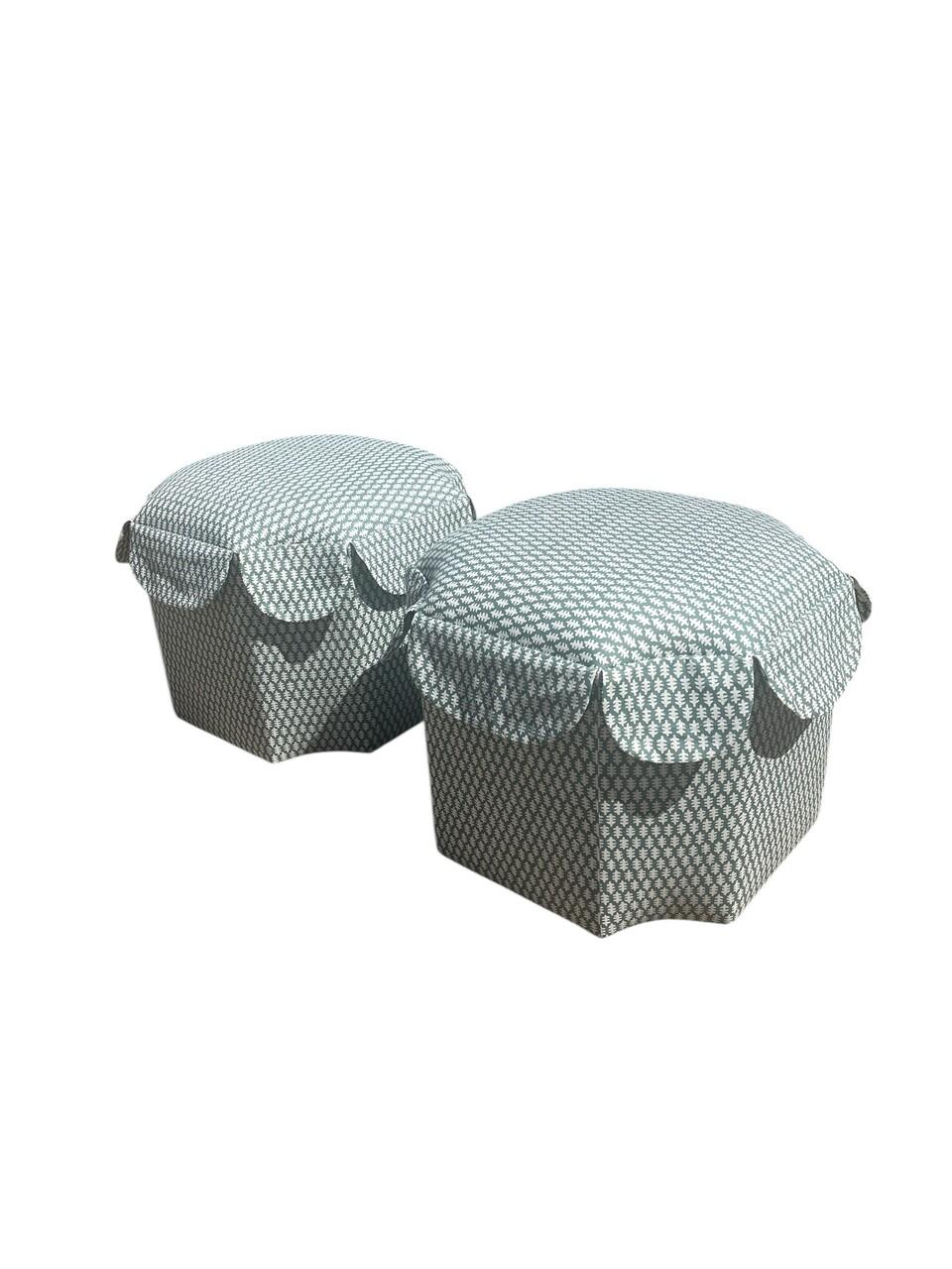Pair of Custom-Made Ottomans on casters, everything is new