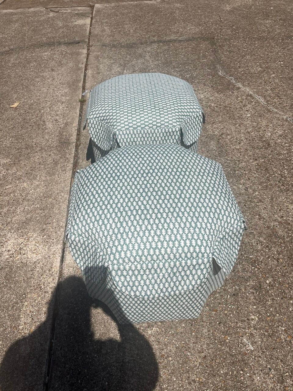 Modern Pair of Custom-Made Ottomans For Sale