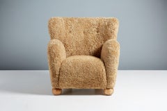 Pair of Custom Made Sheepskin Karu Armchairs