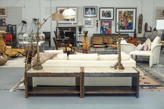 Pair of Custom Made Tobocman Wood and Marble Nightstand Side End Tables