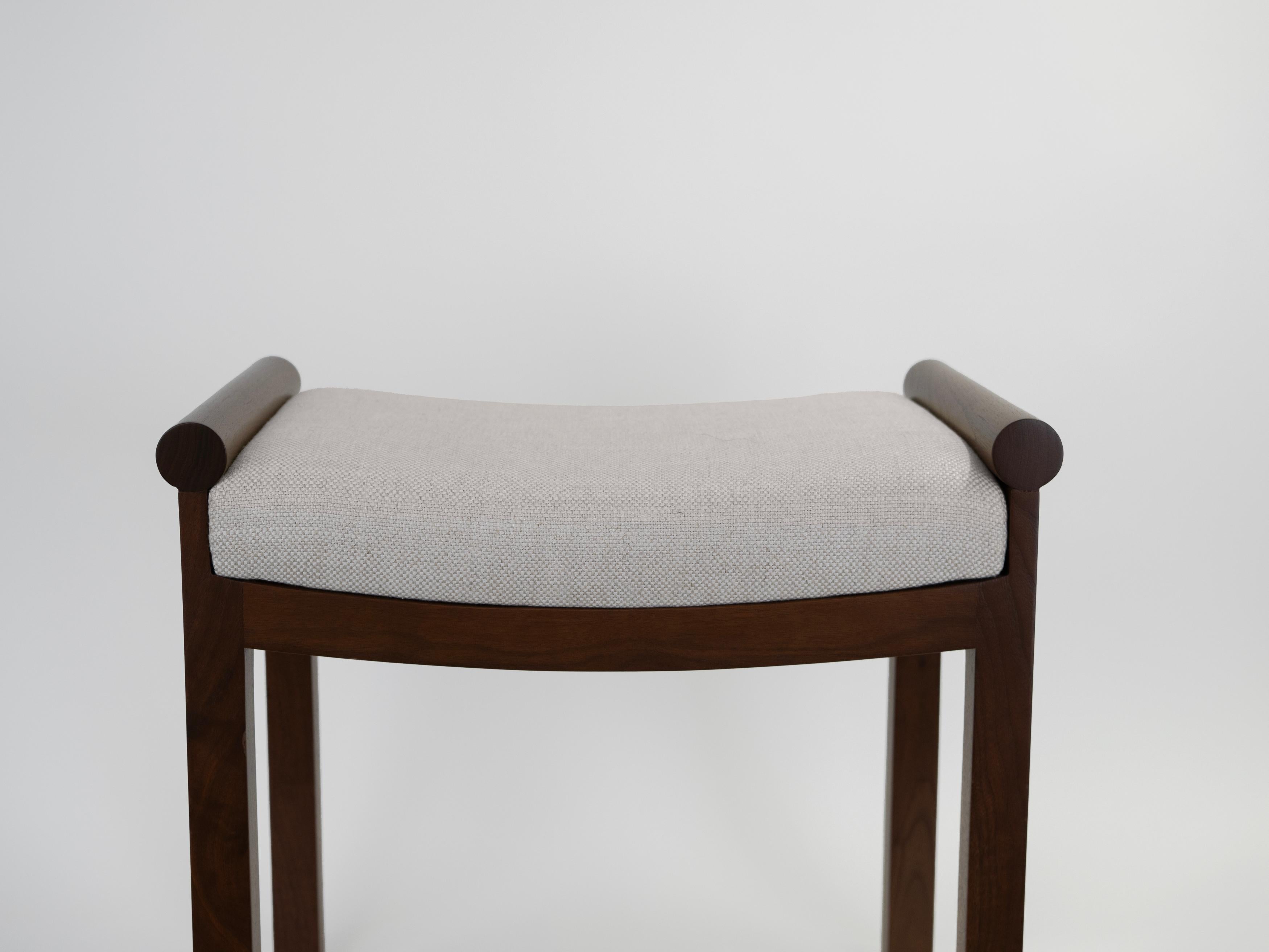 American Pair of Custom Made Upholstered Stools For Sale