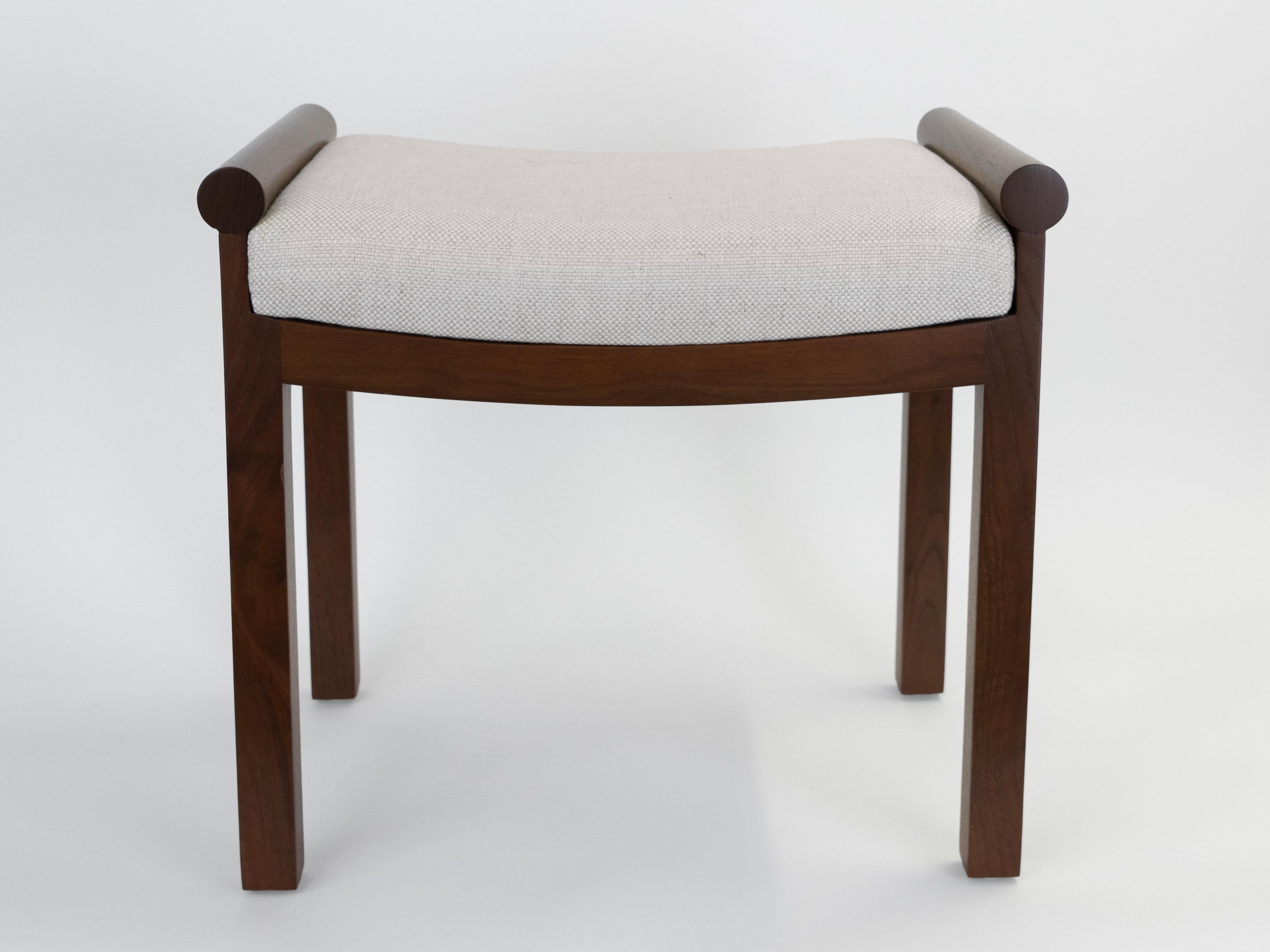 Contemporary Pair of Custom Made Upholstered Stools For Sale