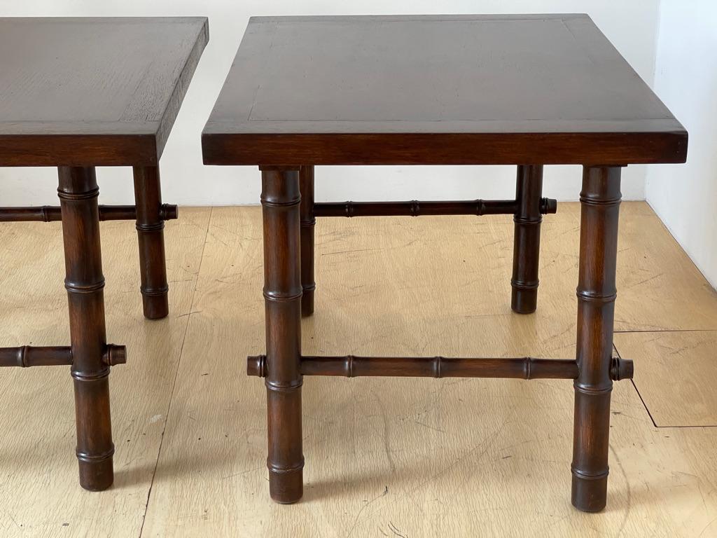 Mid-Century Modern Pair of Custom Mid Century End Tables For Sale