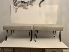 Pair of Custom Mid Century Style Hairpin Leg Benches