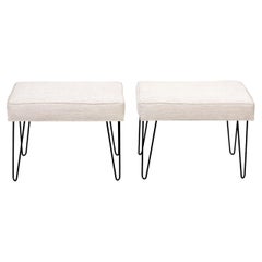 Pair of Custom Midcentury Style Hairpin Leg Benches