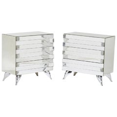 Pair of Custom Mirrored Chests