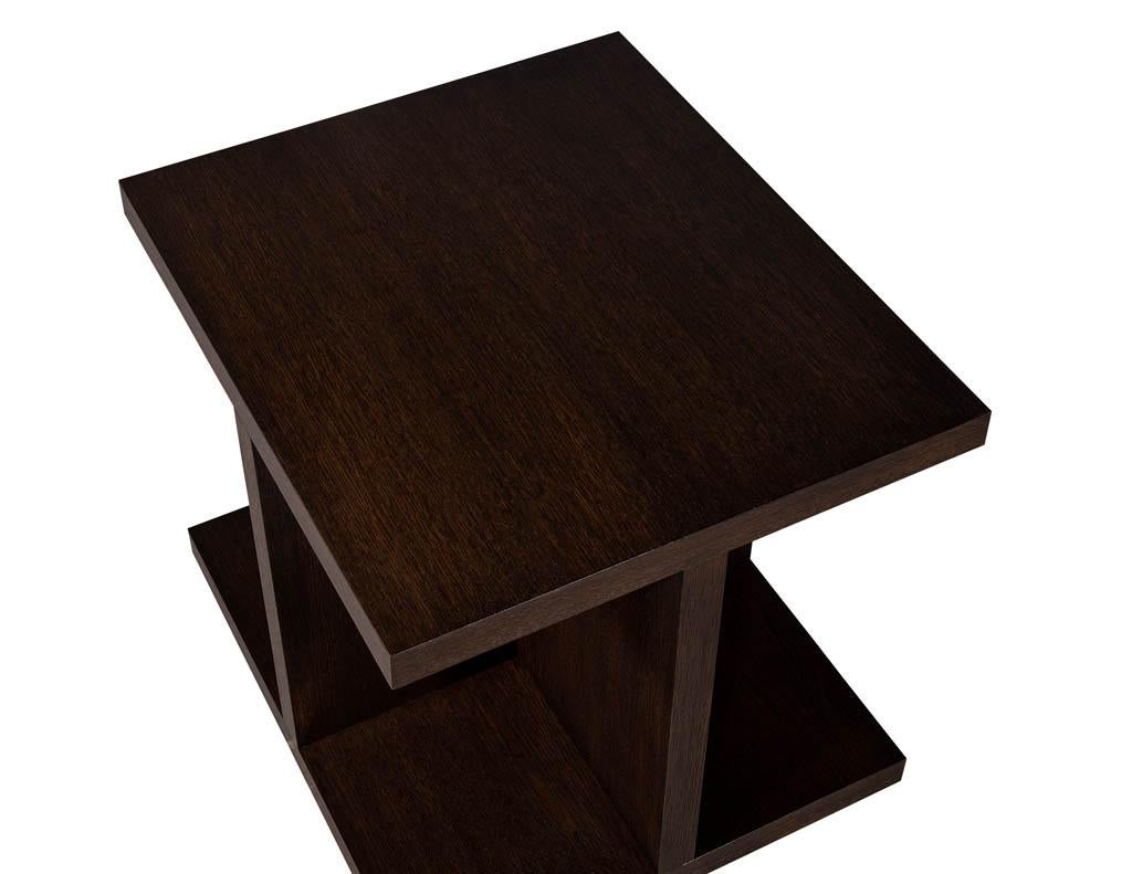 Contemporary Pair of Custom Modern Geometric End Tables For Sale