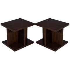 Pair of Custom Modern Geometric End Tables