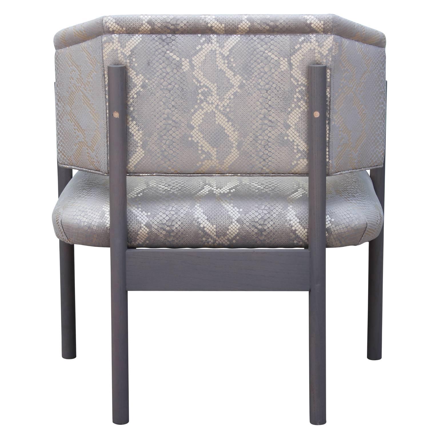 Contemporary Pair of Custom Modern Lounge Gray Lounge Chairs Python