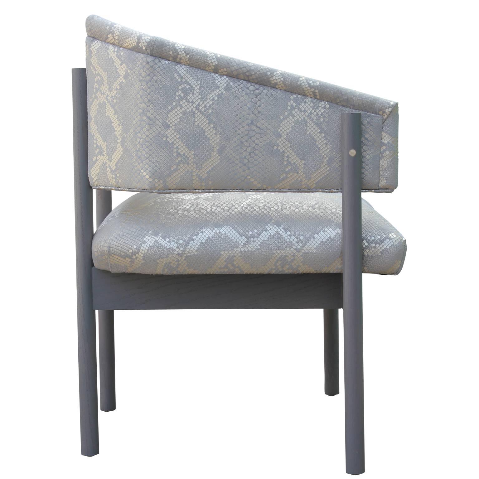 Oak Pair of Custom Modern Lounge Gray Lounge Chairs Python
