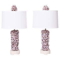 Pair of Custom Modernist Barnacle Table Lamps