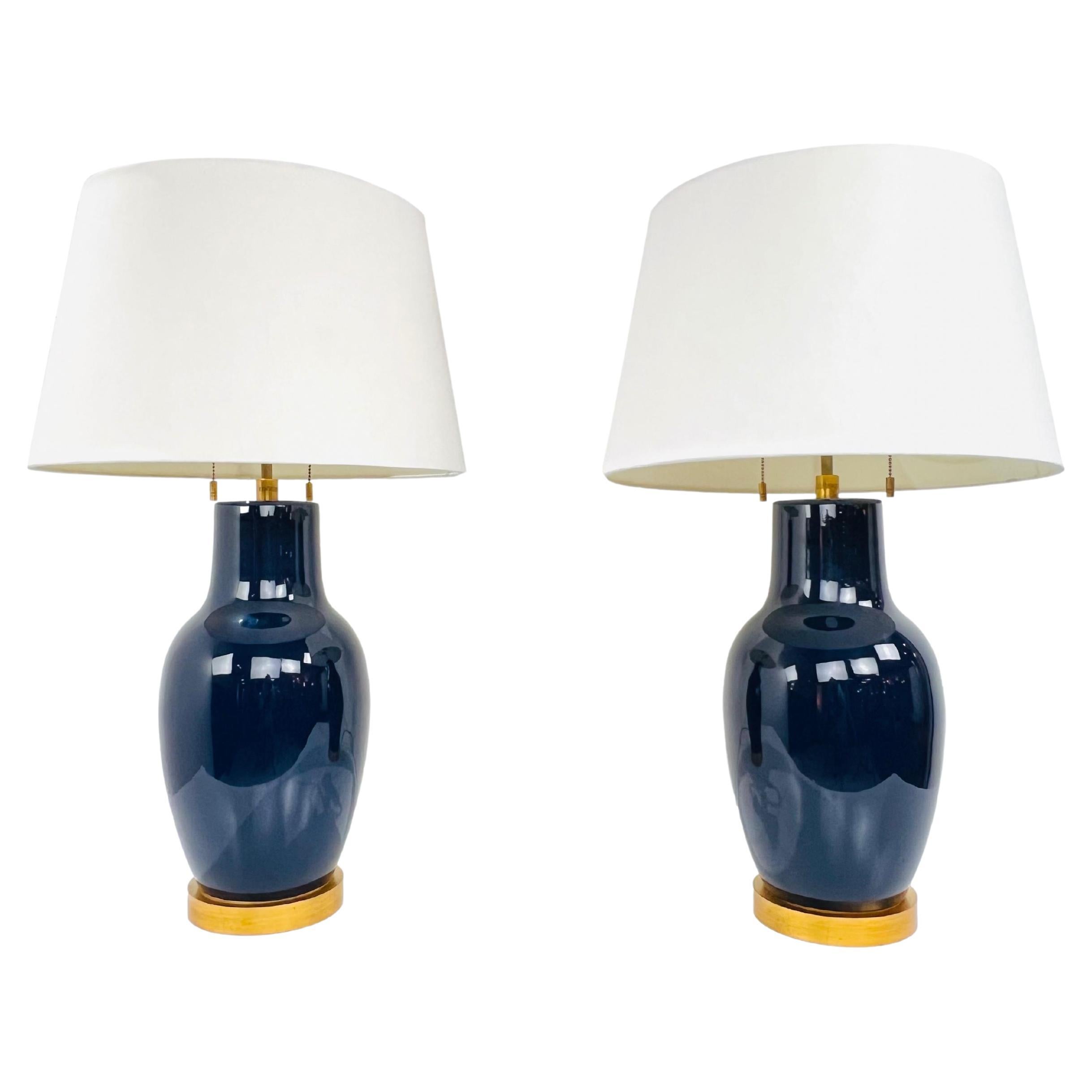 Pair of Custom Mottega Table Lamps