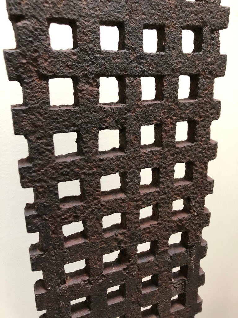 Pair of Custom Mounted Antique Cast Iron Grates from Philadelphia at