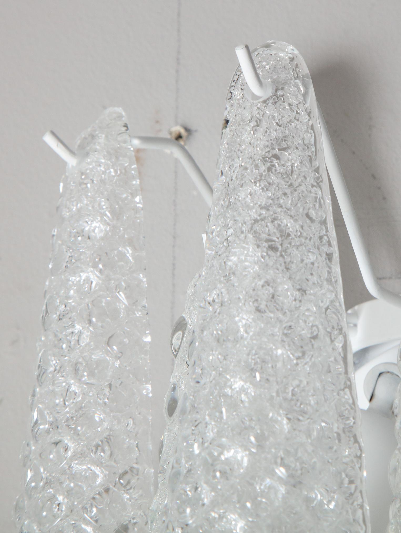 Pair of Custom Murano Honeycomb Glass Sconces For Sale 11