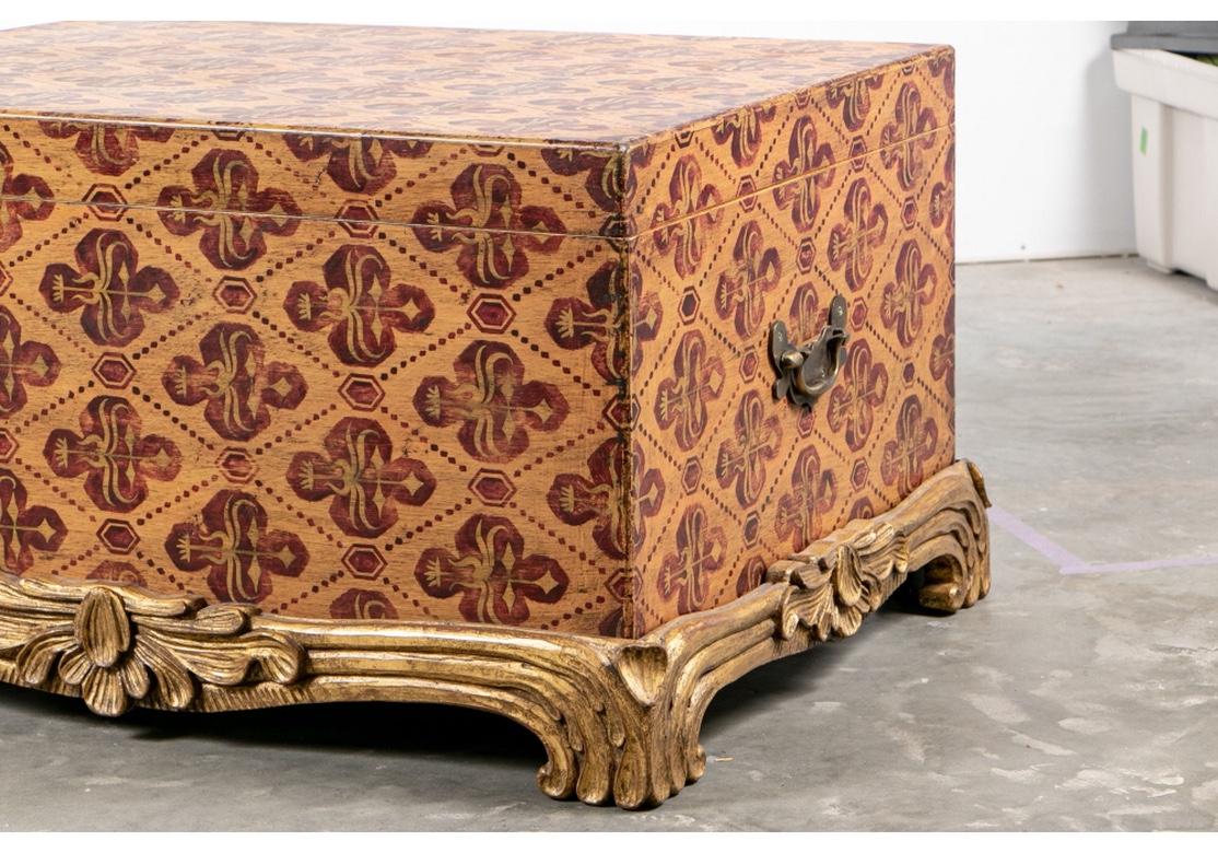 Hollywood Regency Pair of Custom Paint Decorated Trunks by Graham Carr For Sale