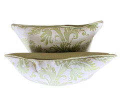 Pair of Custom Pillows in Fortuny Cotton with Linen Backs