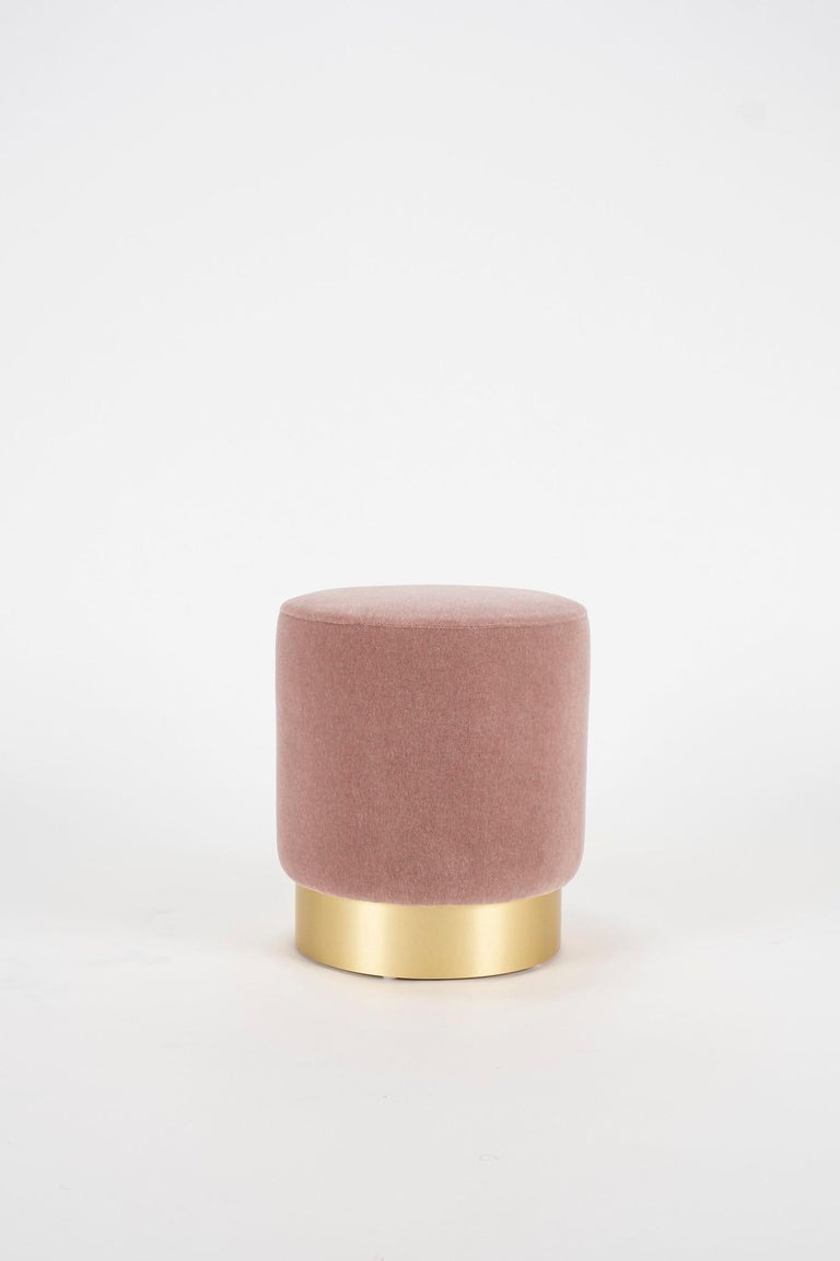 Pair of Custom Pink Pouf Ottomans at 1stDibs