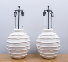 Pair of Custom Plaster Abby Table Lamps