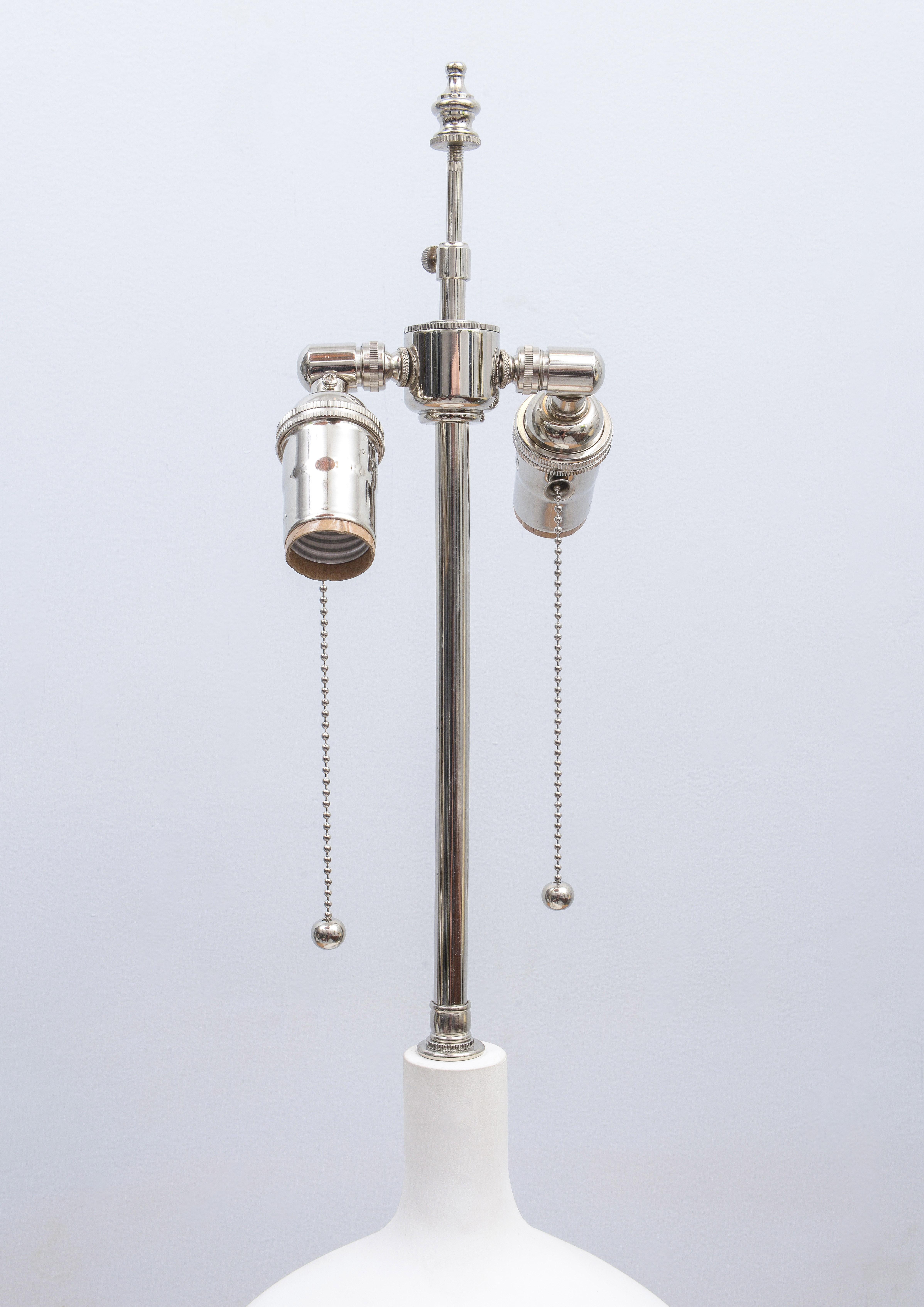 Pair of Custom Plaster Delphine Lamps For Sale 1