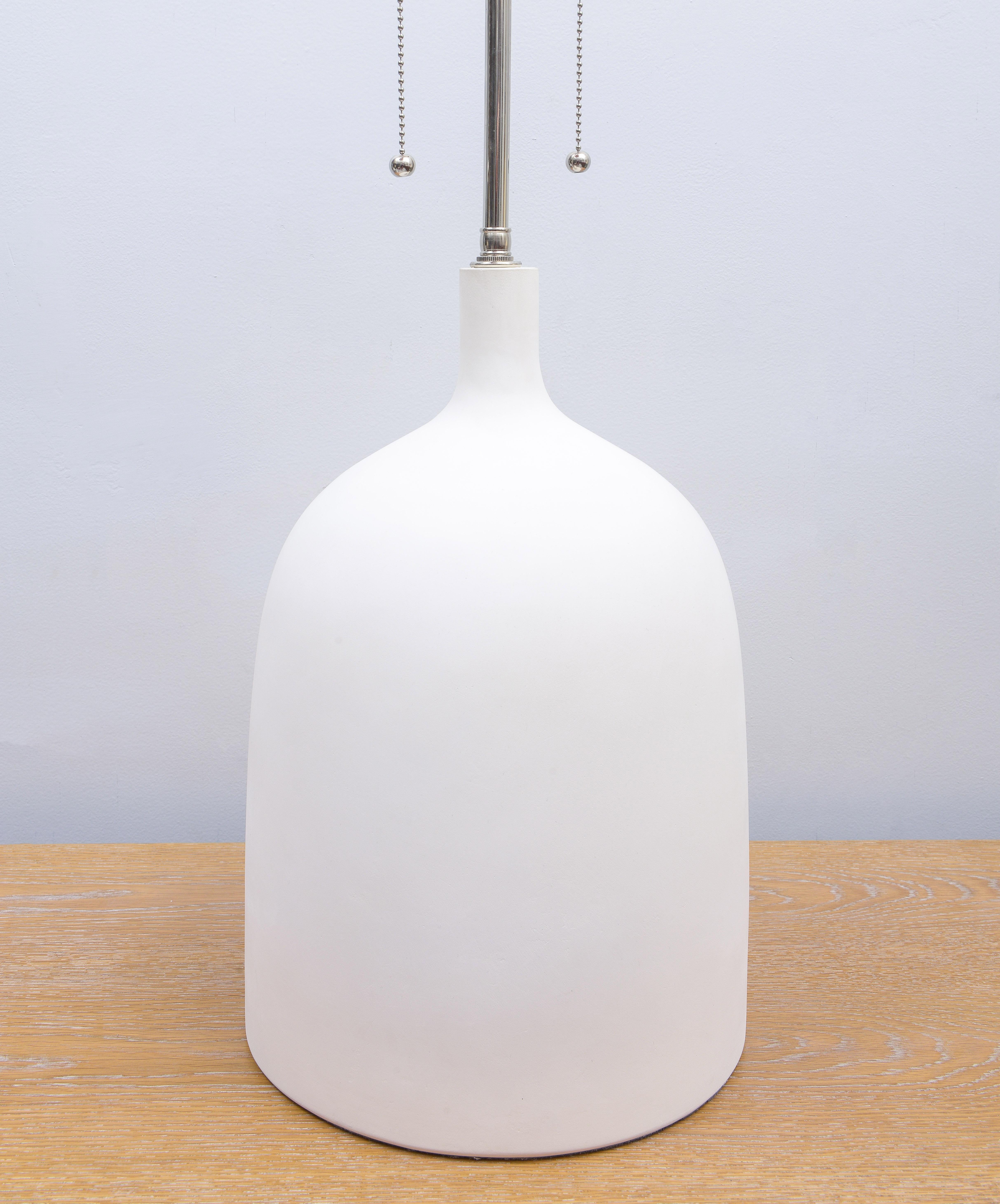 Pair of Custom Plaster Delphine Lamps For Sale 1