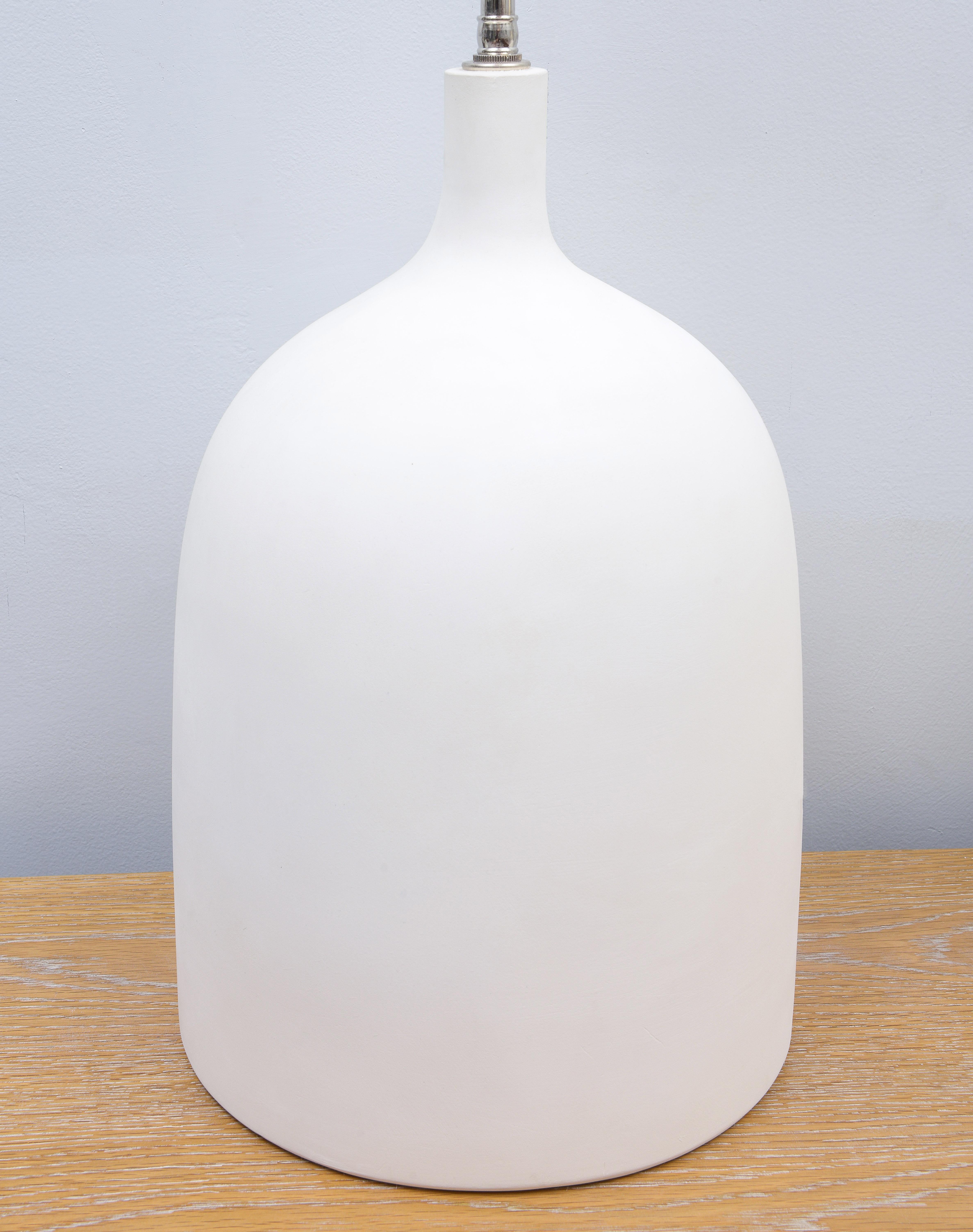 Pair of Custom Plaster Delphine Lamps For Sale 2