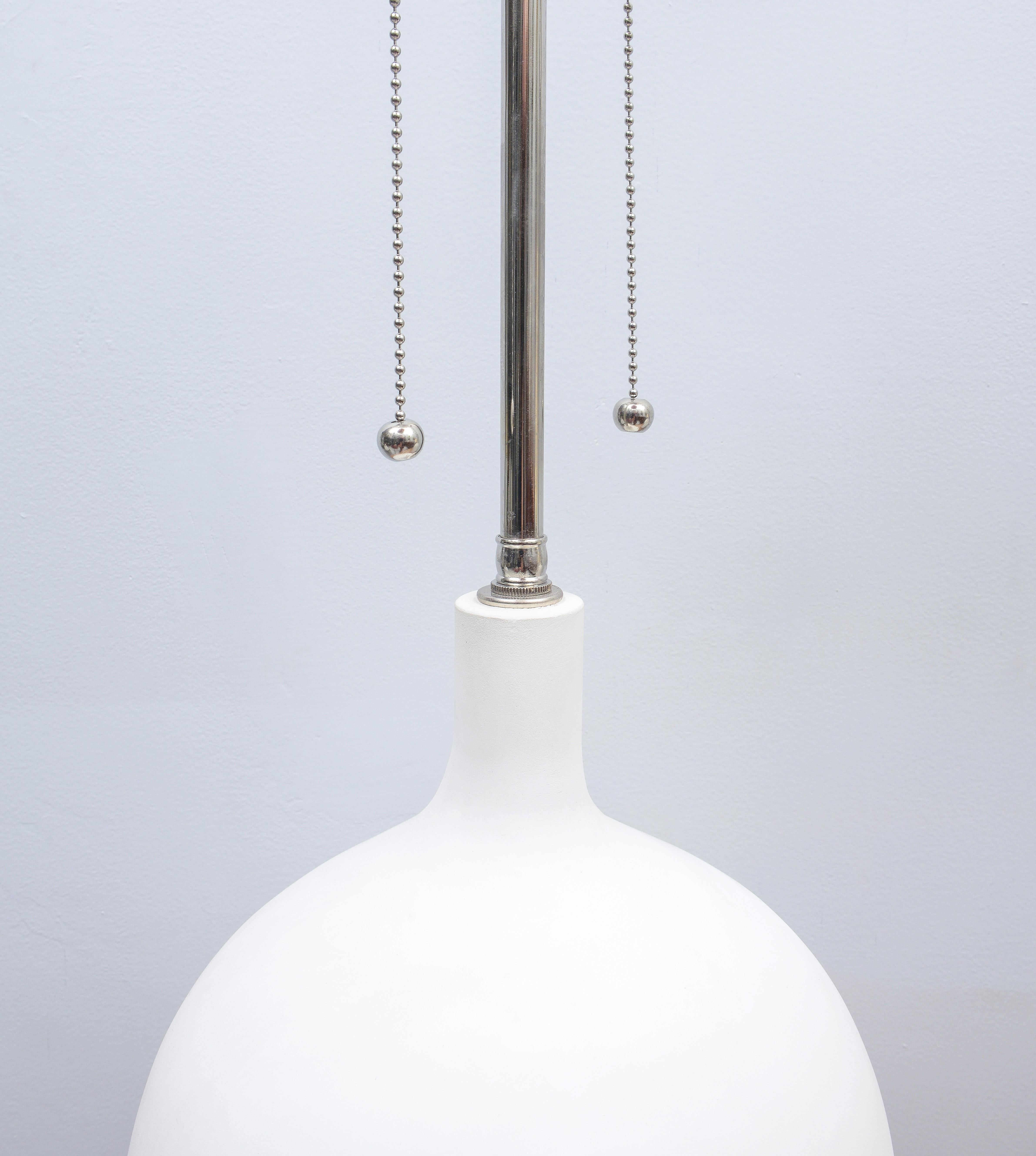 Pair of Custom Plaster Delphine Lamps For Sale 3