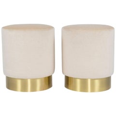 Pair of Custom Pouf Ottoman