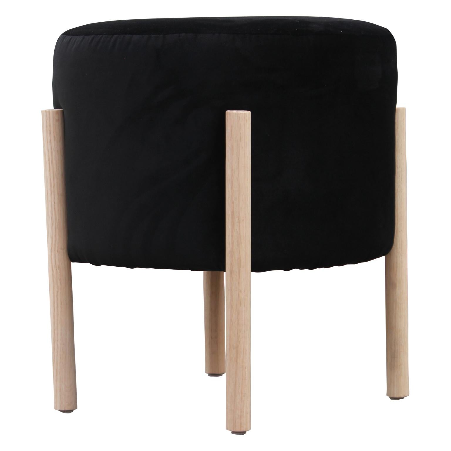 black velvet footstool