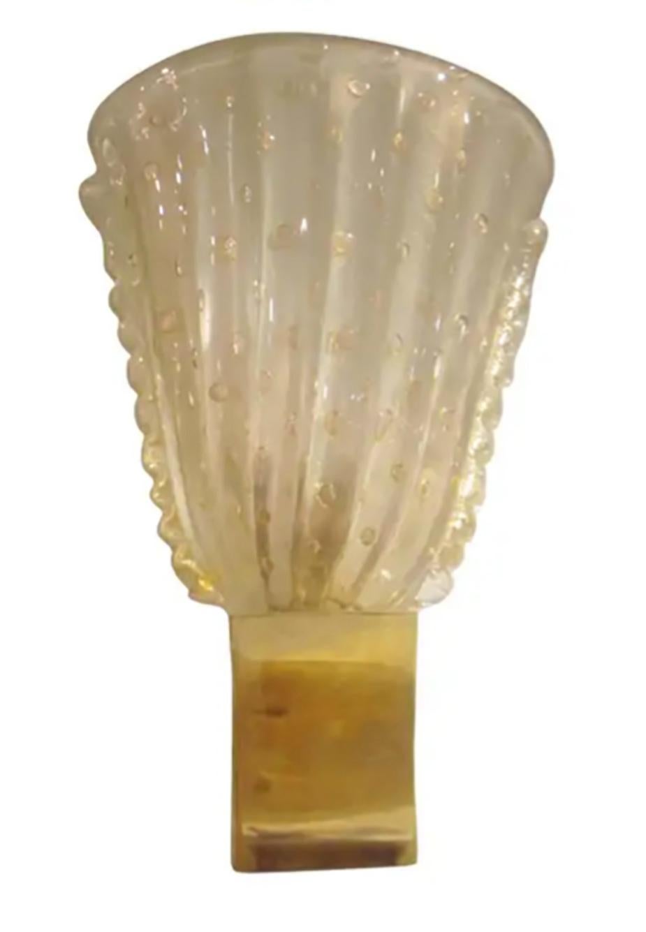 Pair of custom Rugiodoso Murano glass sconces.
Lead Time for custom made is 8-10 weeks.
NOTE: This design has been retired. Please see our other listings for Murano Glass Sconces.