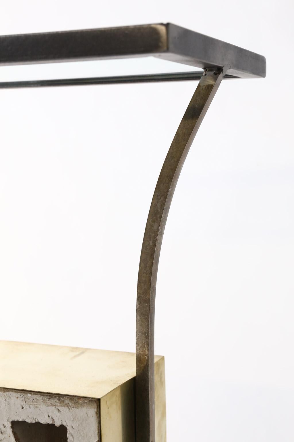 Contemporary Pair of Custom Side Tables made from Reclaimed Midcentury Architectural Pieces