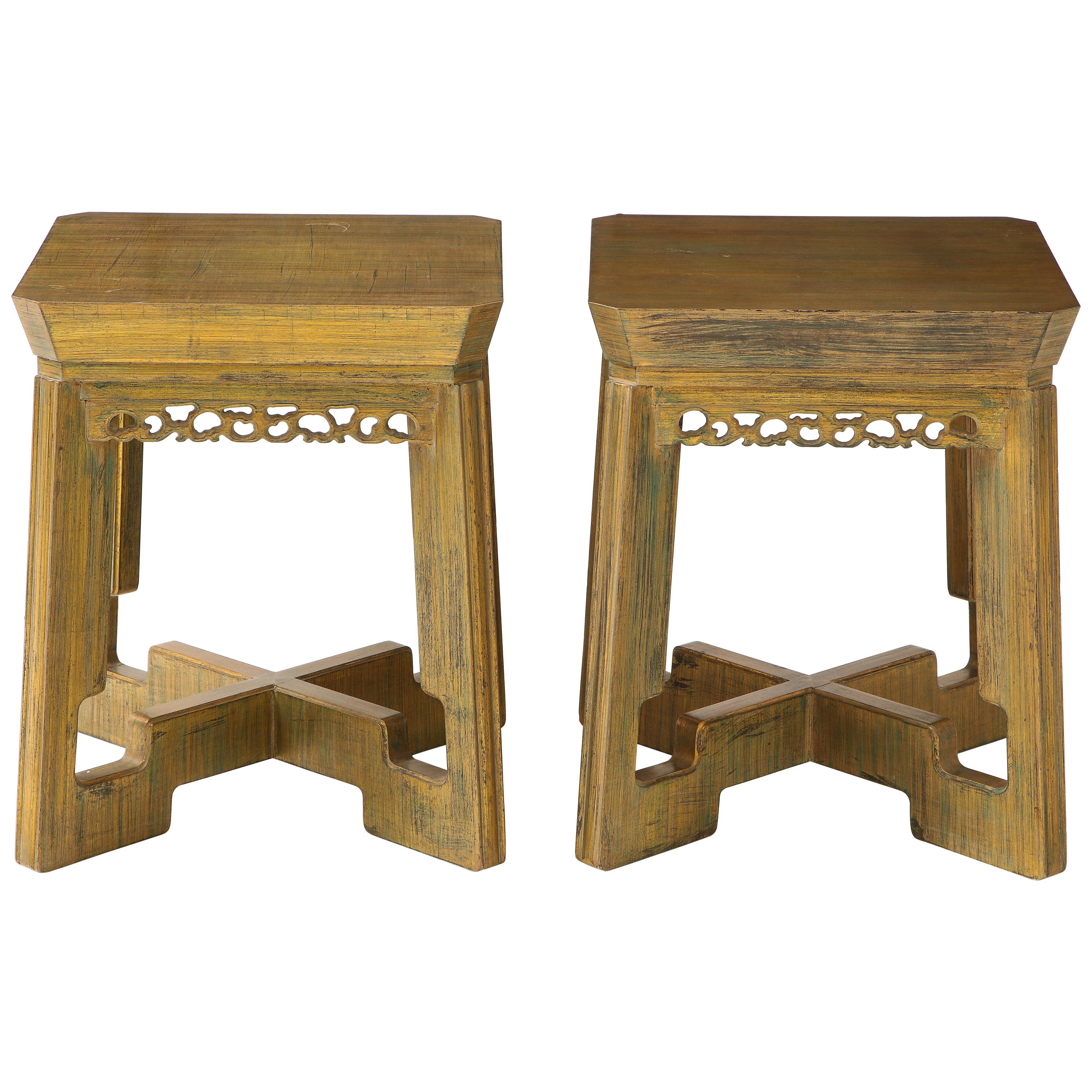 Pair of Custom Side Tables / Nightstands by James Mont