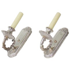 Pair of Custom Silver Plate Sconces