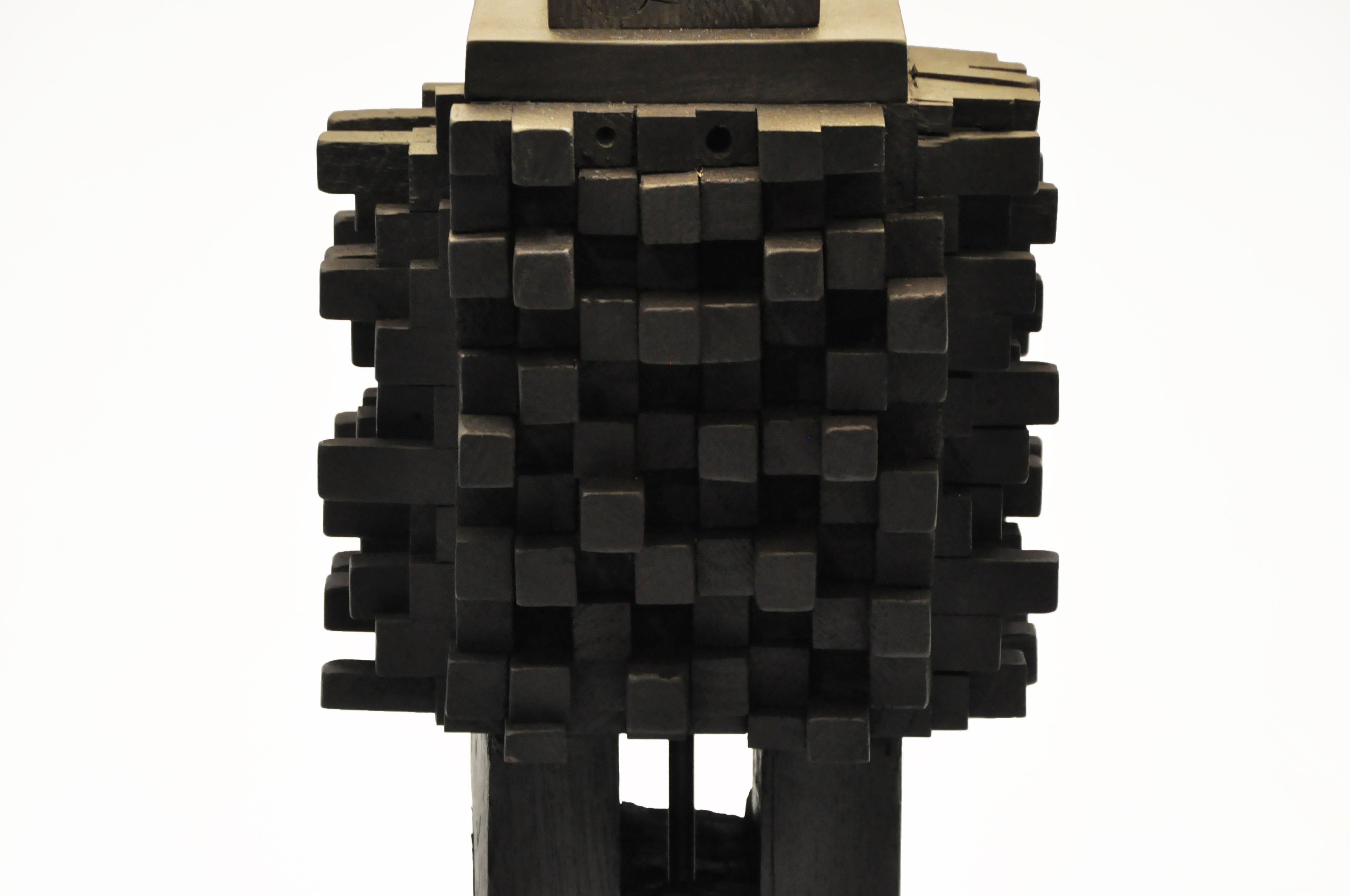 Pair of Custom Table Lamps Made from Reclaimed Teak Wood 2