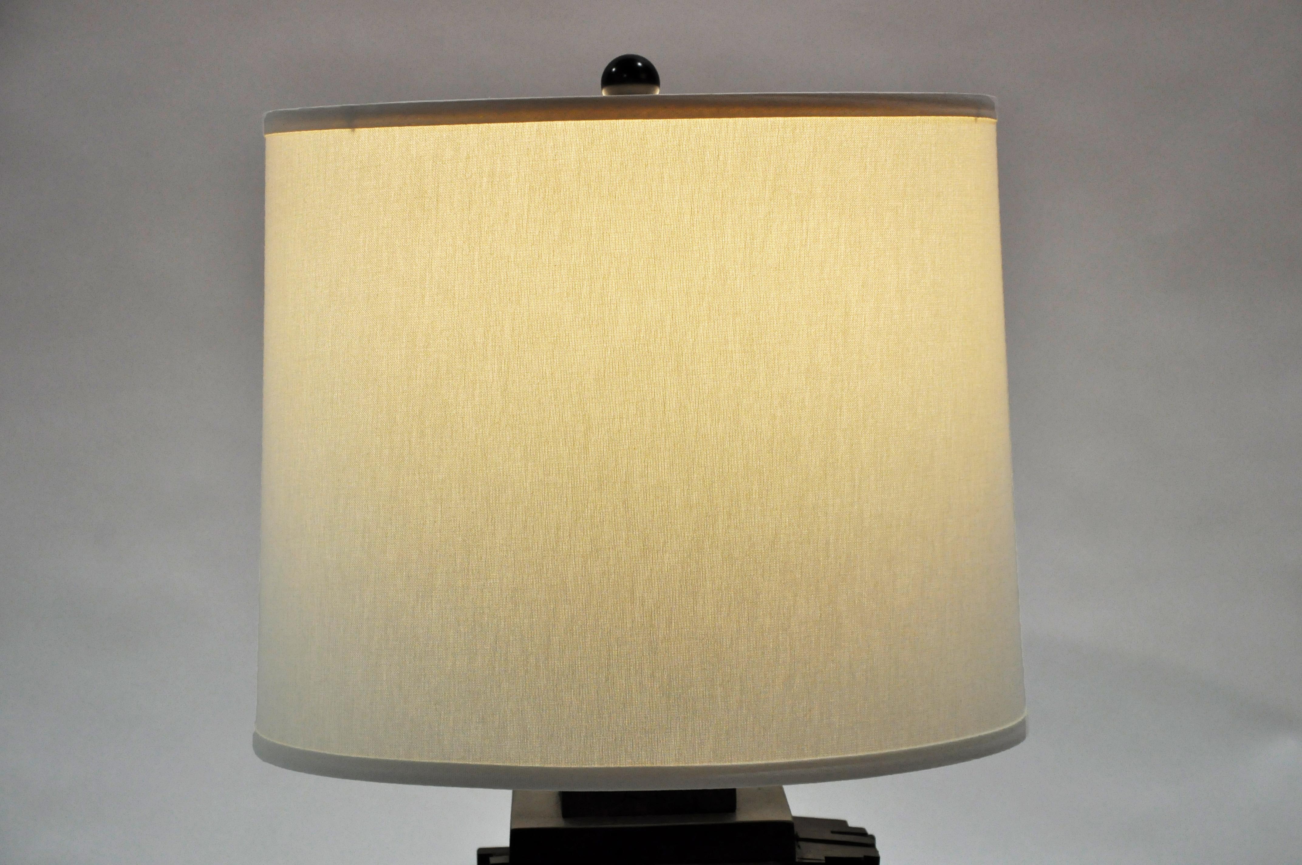 Pair of Custom Table Lamps Made from Reclaimed Teak Wood 4