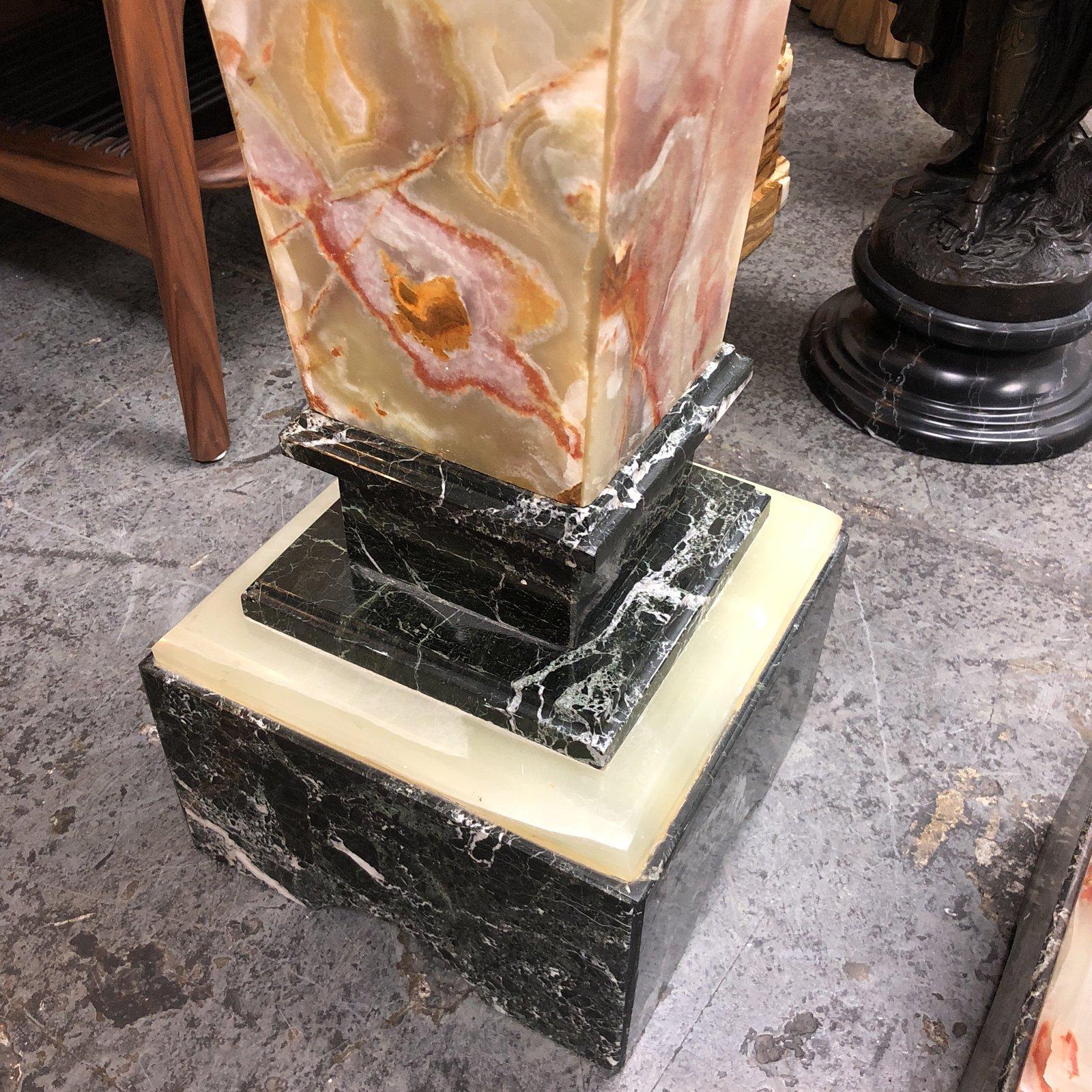Pair of Custom Two-Toned Marble Pedestals For Sale 3