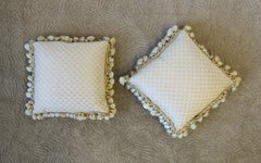 Custom Upholstered Silk Accent Pillows with Fringe and Tassels