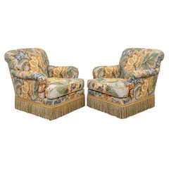 Pair of Custom Upholstered Club Chairs by Edward Ferrell